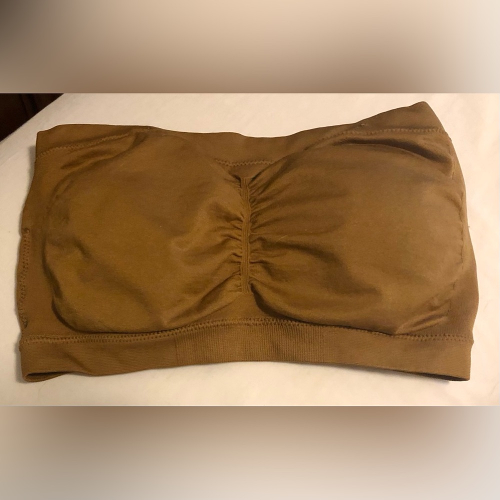 Tan Coffee Dark Skin Tone Strapless Bandeau Top Bustier- One Size Fits All - NEW